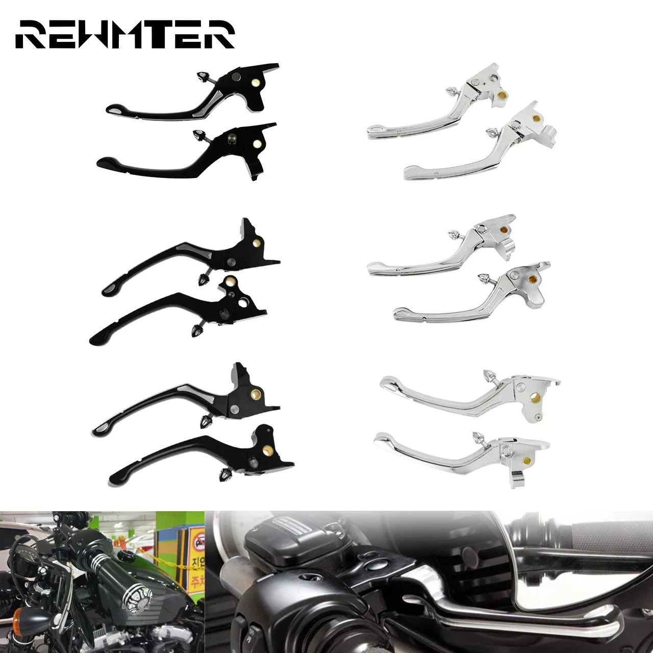 Motorcycle CNC Clutch Brake Lever Black/Chrome For Harley Sportster XL 04-17 Touring Softail Dyna Breakout Electra Glide FatBob