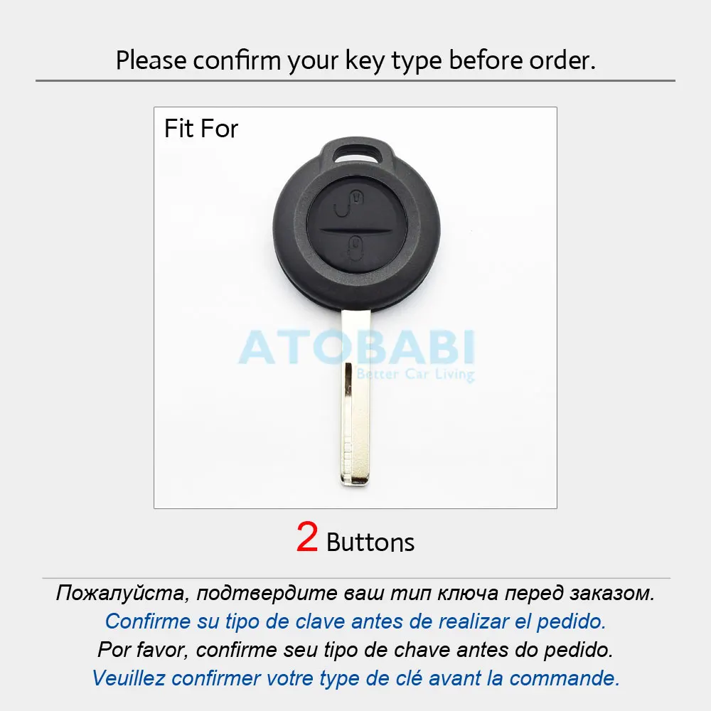 ATOBABI Leather Car Key Case Keychain For Mitsubishi Colt Warior Carisma Spacestar 2 Buttons Remote Control Fobs Protector Cover