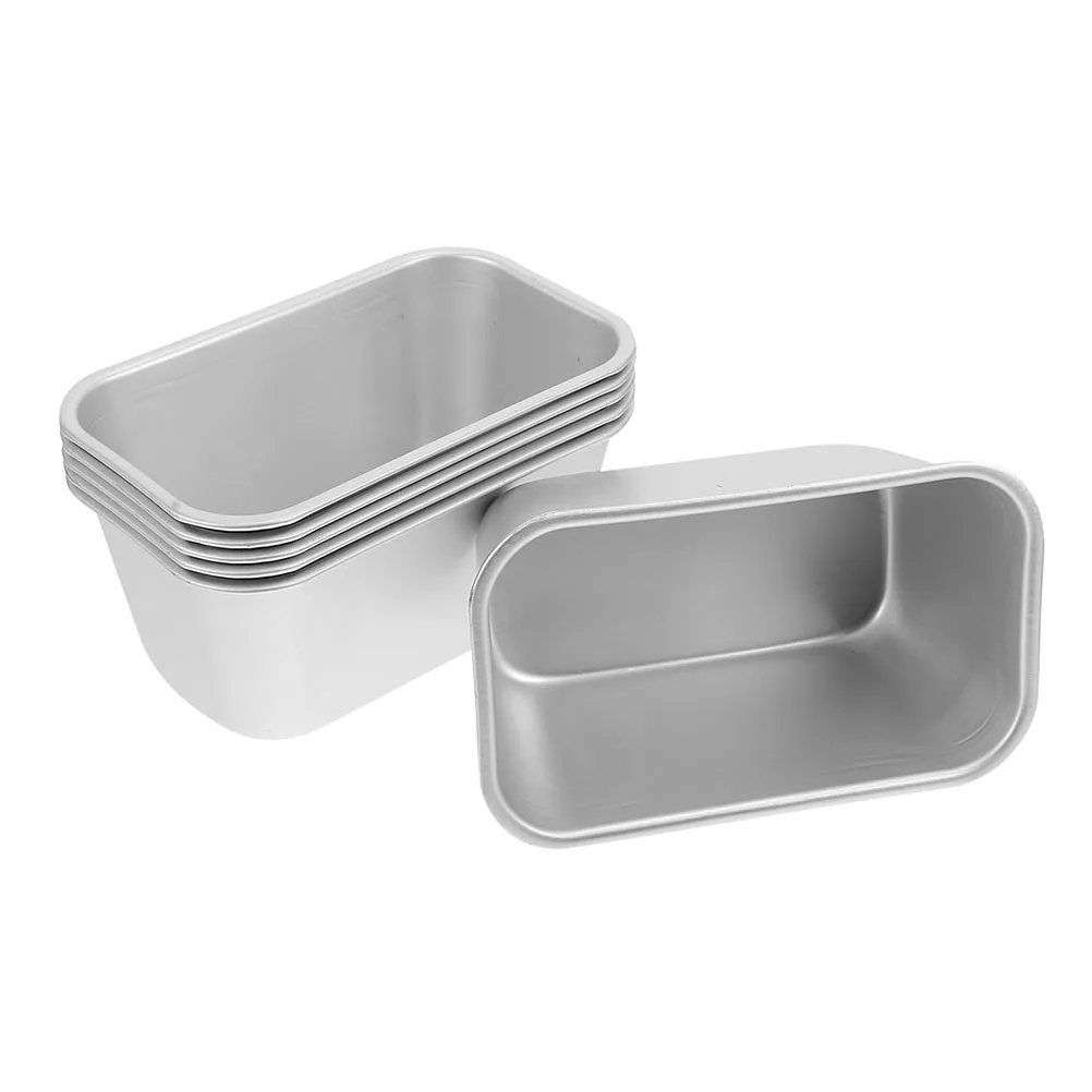 

6pcs Aluminum Alloy Non-Stick Baking Mold Heat Resistant For Cake Toast Cheesecake Pizza Bread Diy Dessert Rectangular Bakeware
