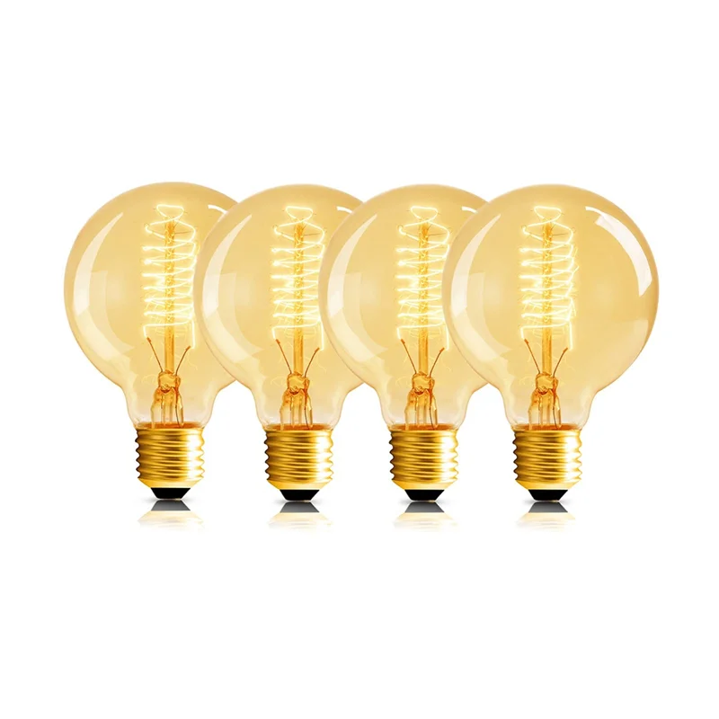 

ABKP-Vintage Filament Light Bulb E27 220V 40W G80 Warm Yellow Retro Style Bedroom Lamp