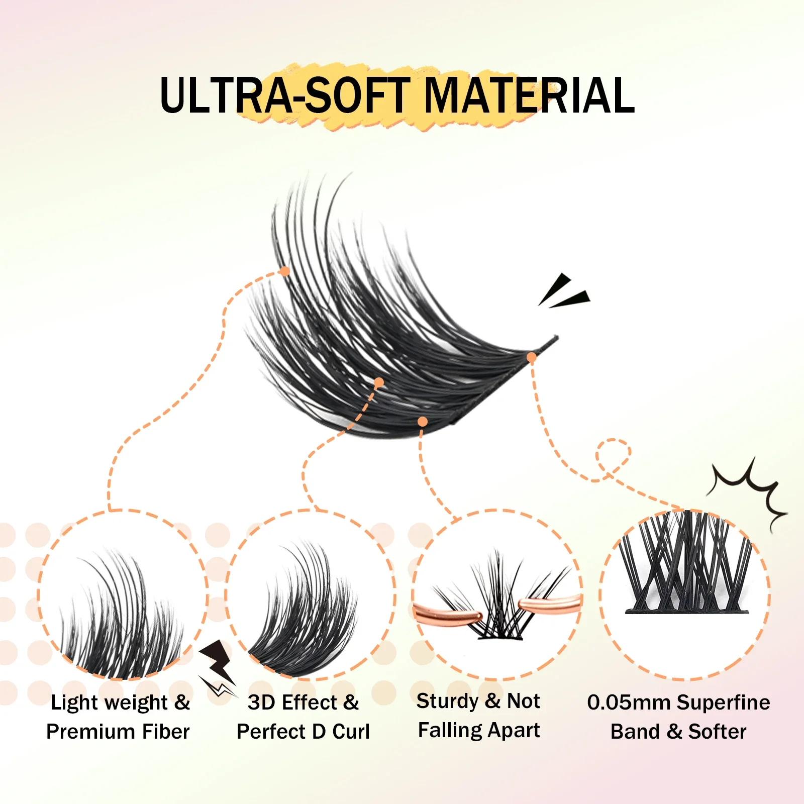 88 pçs mangá cílios cluster cílios postiços individuais lash clusters 3d individual mangá fofo macio natural cílios extensão