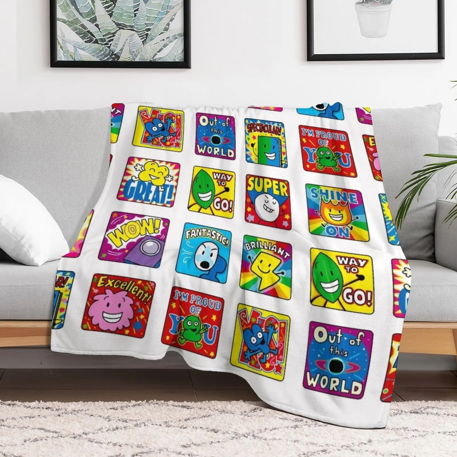 

BFDI Classroom 30 Pack Throw Blanket christmas decoration Baby Cute Blankets