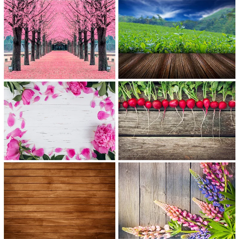 

Vinyl Custom Photography Backdrops Props Flower Planks Landscape Photo Studio Background 21820 WWA-04