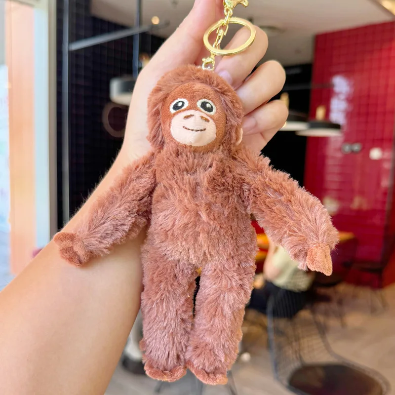 19cm Cute Monkey Keychain Plush Toy Pendant Gorilla Plush Dolls Toy Bag Charms Fun Monkey Backpack Keychain Pendant Children Toy