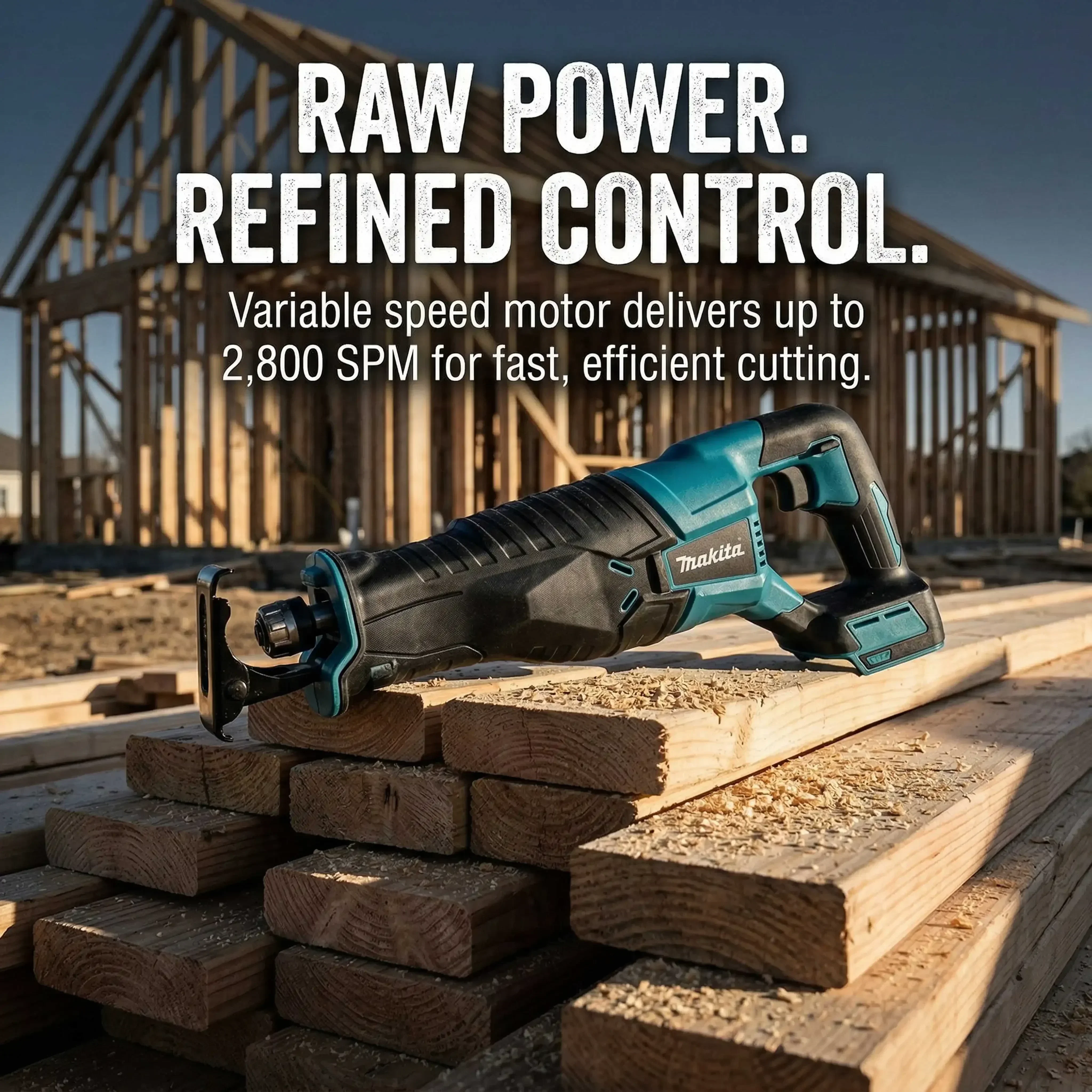 Makita 18V Cordless Brushless Reciprocating Saw Kit with 4 Blades for Wood Stud Metal Conduit Renovation