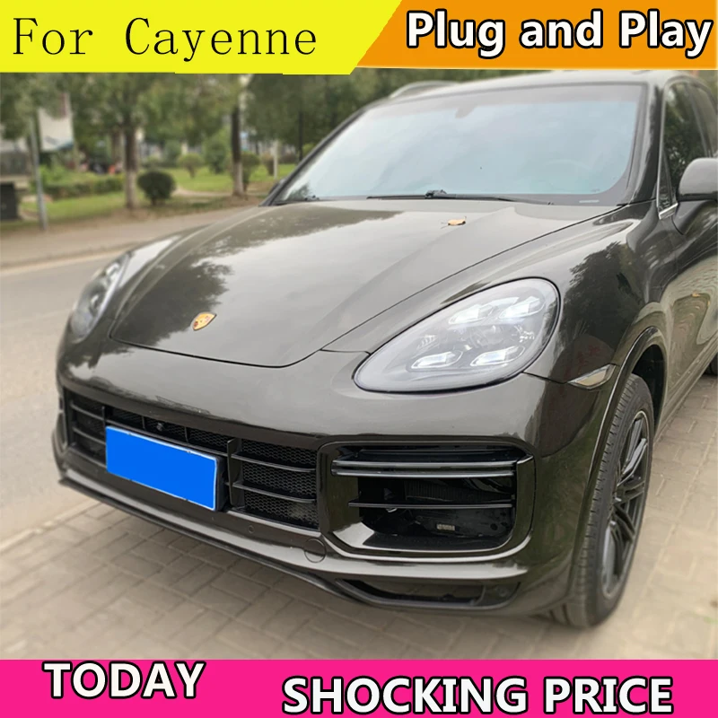 All LED Head Lights For Porsche Cayenne Headlights 2011-2018 LED DRL Running Light LED Low Beam+High Beam Assembly