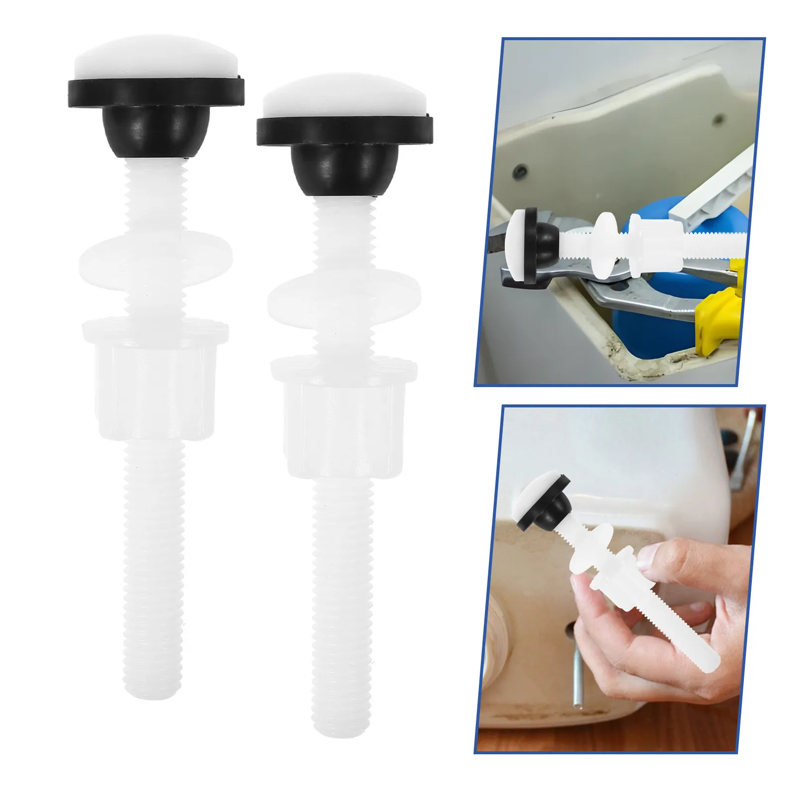

1Pair Pom Toilet Seat Bolts Kit Heavy Duty Toilet Tank Screws with Washers Gasket Seal Replacement Parts Compatible with All