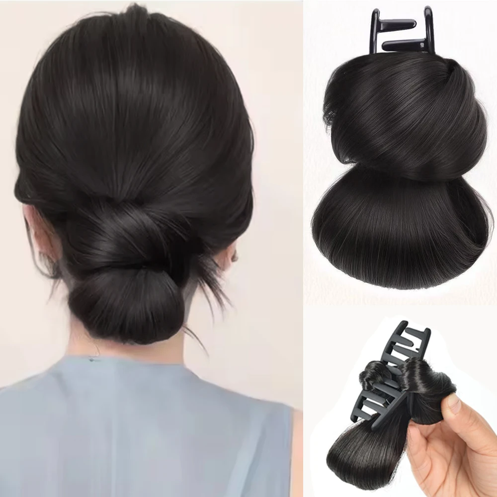 Synthetic Claw Clip Women's Ponytail, Flower Bud Head, Curly Hair, Fluffy Wig, Hair Accessory