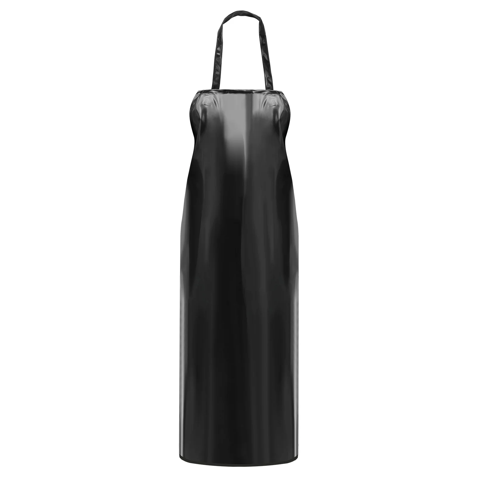 

Waterproof Heavy Duty Black PVC Apron Unisex Industrial Kitchen Halter Neck Sleeveless Apron for Butchers Cleaners Barbecue
