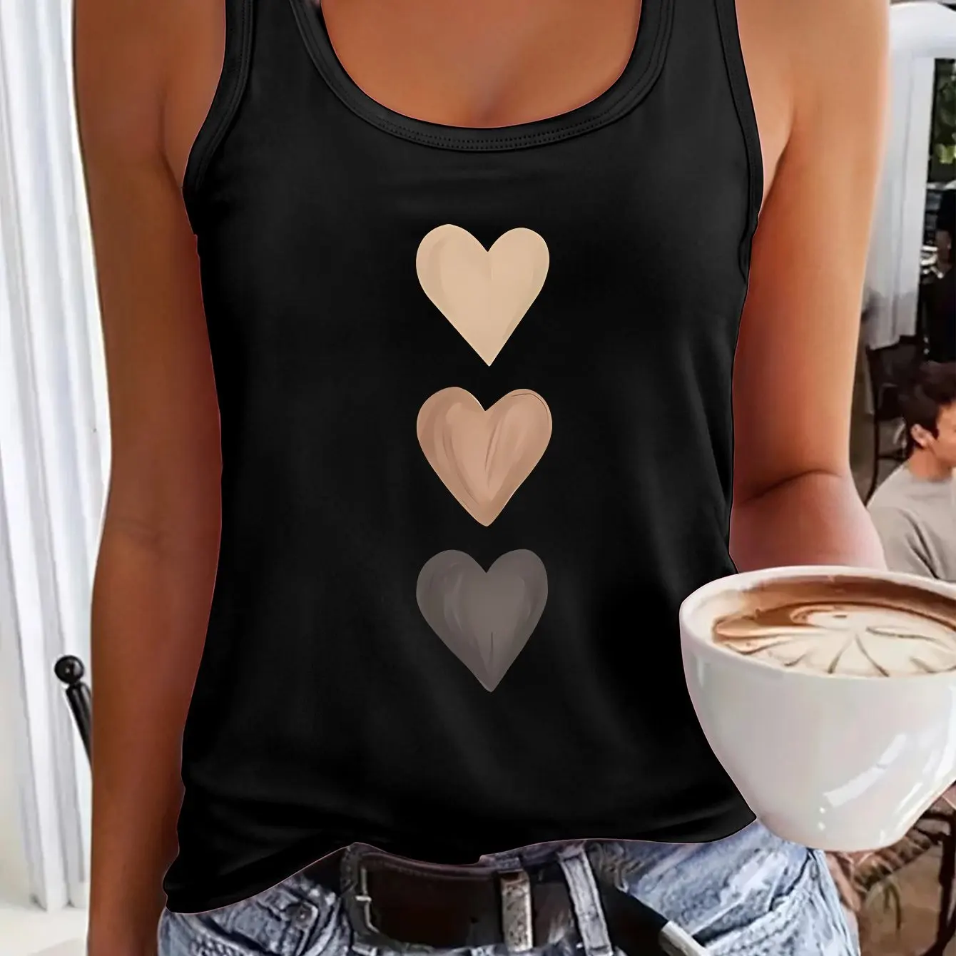 T-shirt d'été sans manches pour femmes, ample et personnalisé, attrape-rêves, maille imprimée, haut, confortable