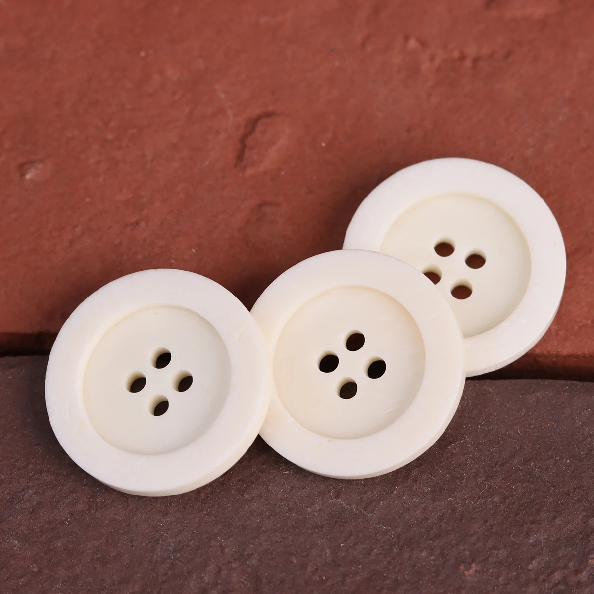 6pcs Frame White Bone Buttons Natural Material Heavy Classic White Buttons For Suit Sewing Accessories Four Hole Chinos Pants