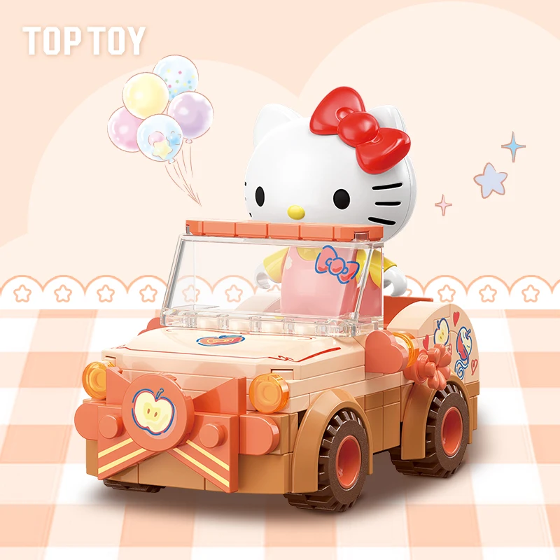 New TOPTOY Sanrio Surprise Fleet Series Car Toys Anime Hangyodon Kuromi Melody Assembly Toy Blind Box Toys Desktop Ornament Gift