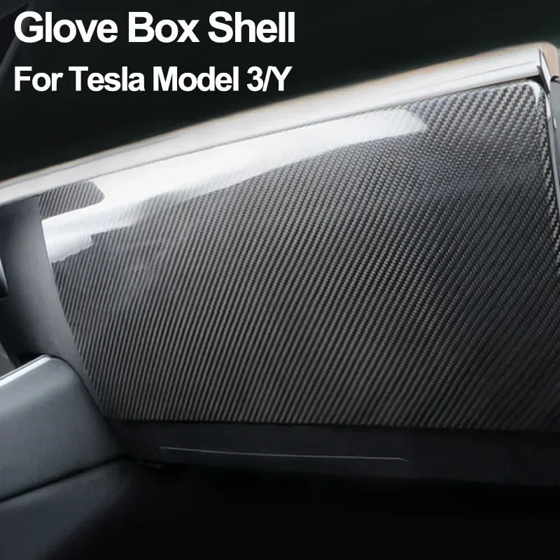 Real Carbon Fiber for Tesla Model 3 Y Glove Box Shell Dry Carbon 3K 240G Handmade Glove Box Cover LHD Model Y 2023 Accessories