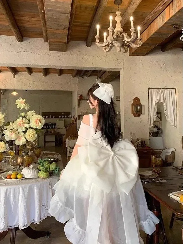 Gaoding Gaun Putri Ruxin Gaun Berbulu Gaya Perancis Rok Putri Trailing Manis Peri Rok Panjang Punggung Pendek Depan Peri