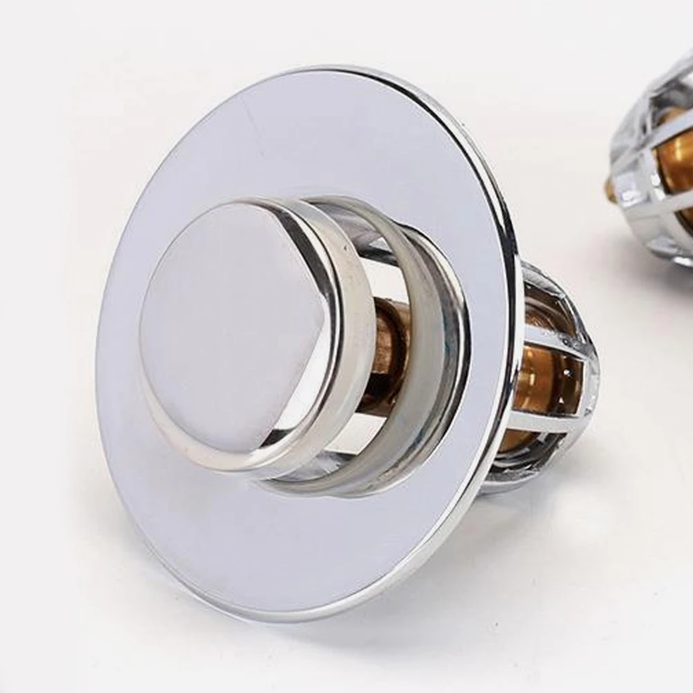 

2pcs Press Type Sink Stopper Copper Core Anti Clog Filter Durable Bathroom Drain Plugs Wash Basin Supply Tub Drainer Accessories