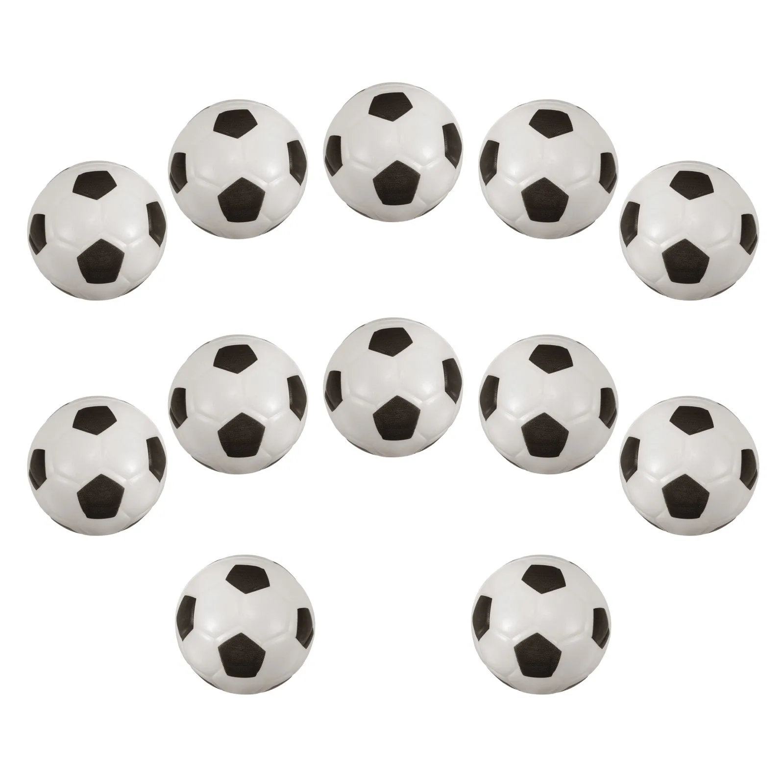 12Pcs Black White Soccer Stress Balls Soft PU Squeeze Footballs for Anxiety Relief Kids Adults Sports Therapy Party Supplies