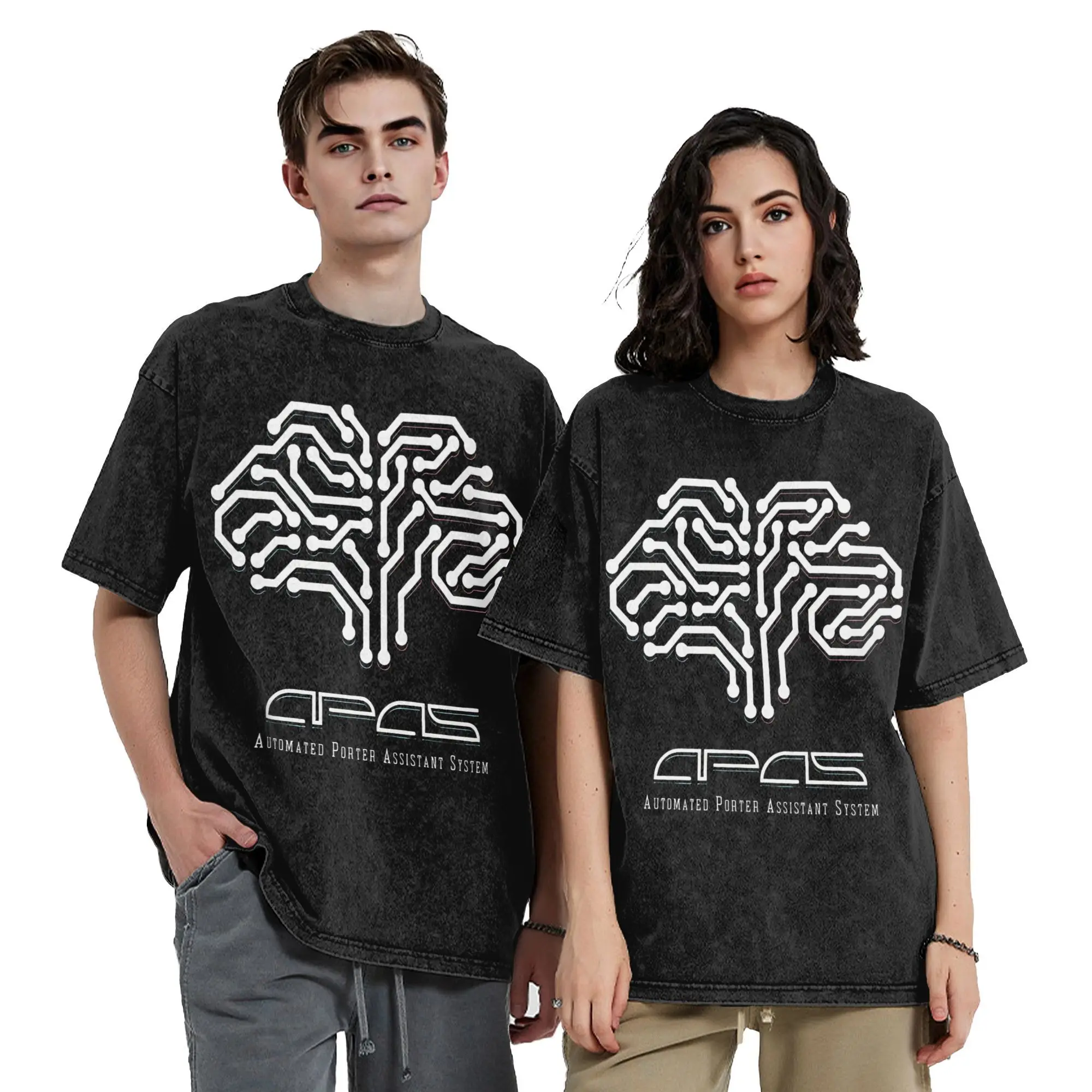 

Fashion Death Stranding APAS Automated Assistant System Vintage Washed T-Shirt Unisex Cotton Short Sleeve Round Neck Clothes