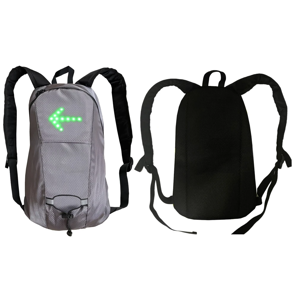 

15L Bicycle Backpack LED Turn Signal Light Cycling Bag RC Safety Riding Bagpack