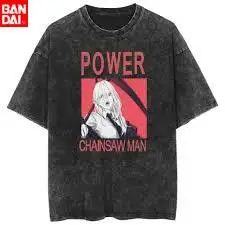 

Футболка Chainsaw Man Denji Pochita с аниме-принтом, летняя, винтажная, с эффектом потертости, унисекс, свободного кроя, с коротким рукавом, уличная одежда, с графикой в стиле хоррор, 2026