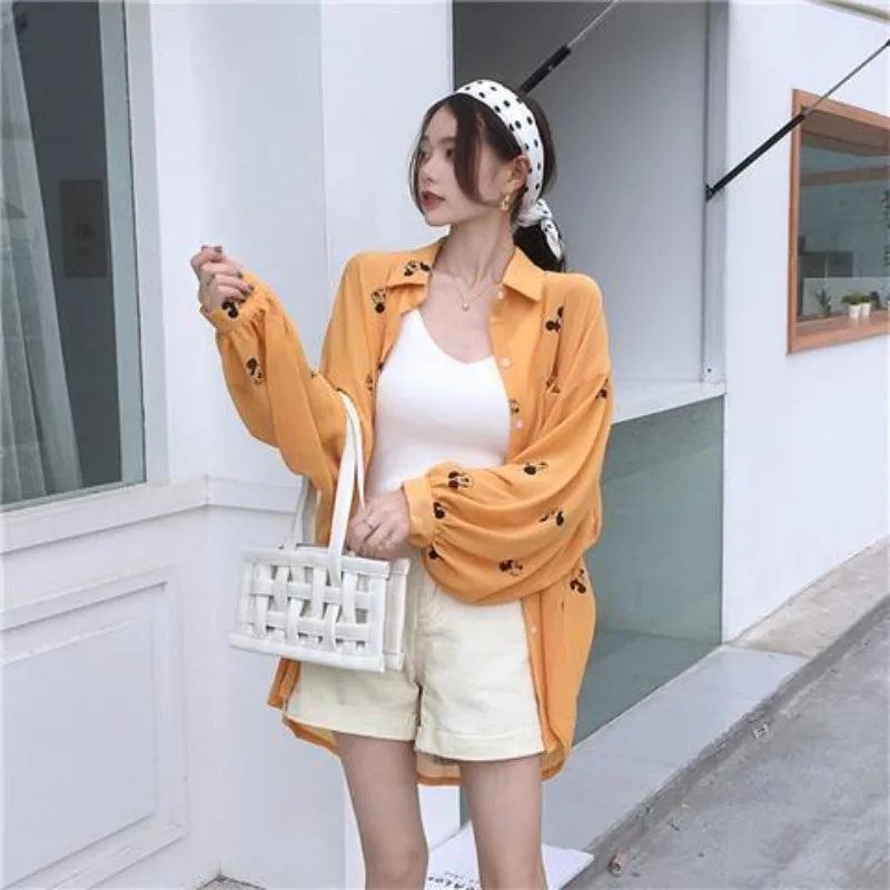 

2026 Summer Ladies Mickey Print Long Sleeve Sun Shirt, Loose Casual Lightweight Sunscreen Coat, Thin Breathable Outer Cover Up