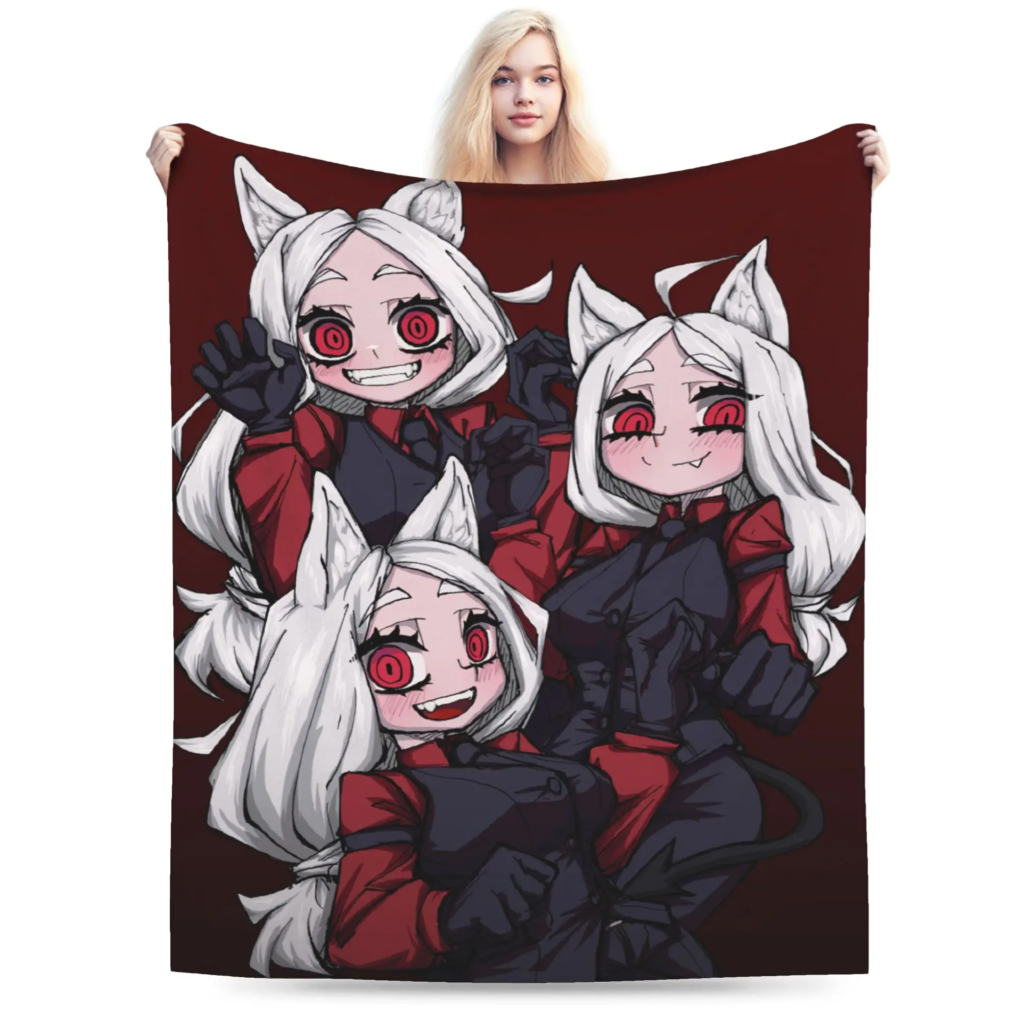 Super Soft Contradiction Helltaker Lucifers Modeus Blanket Premium Flannel Fleece Lightweight  Bed Blanket Cozy Warm Bedspread