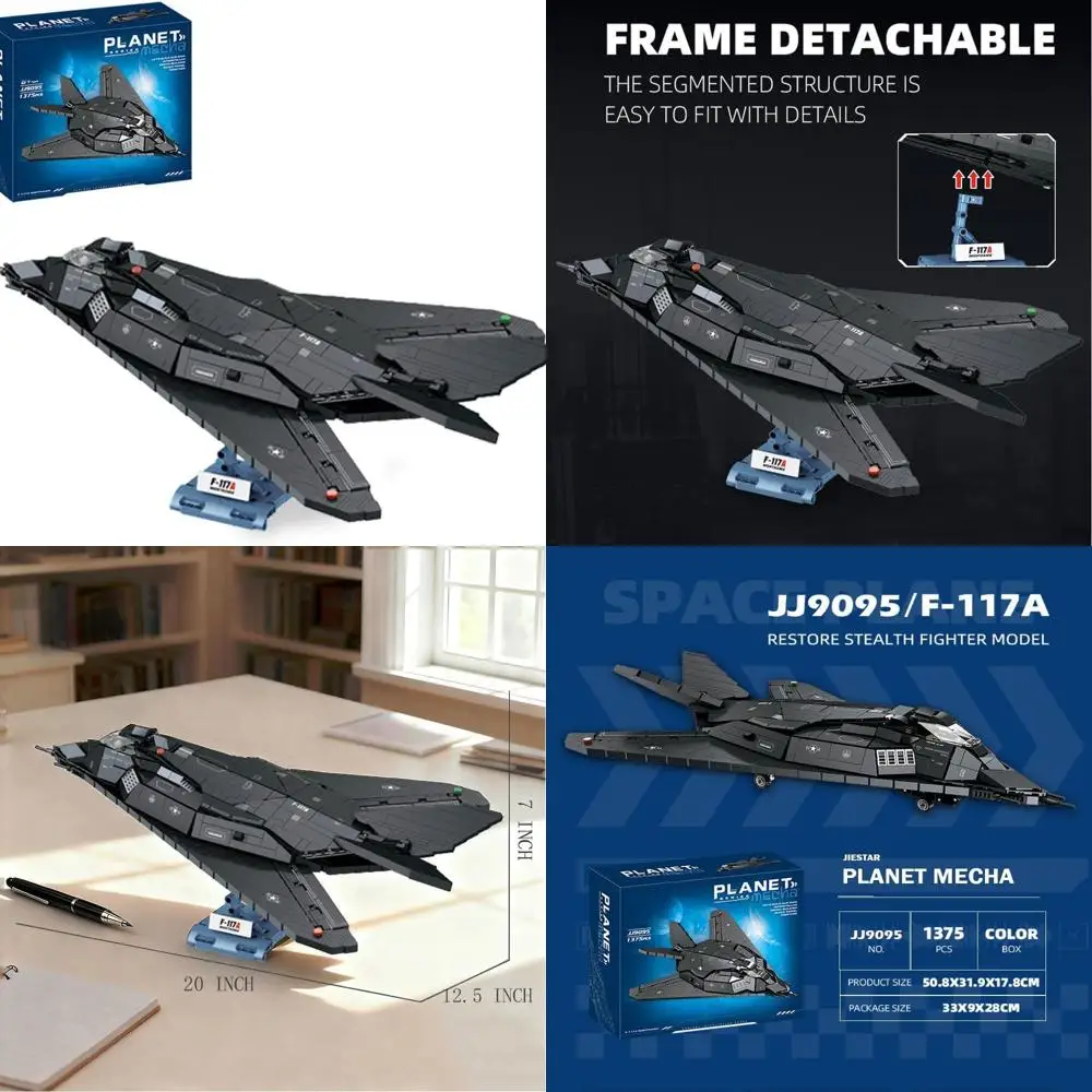 

Комплект модели истребителя Nighthawk Stealth F-117 для взрослых, набор воздушных сил, совместимый с Lego 1375 предметов, возраст 14+