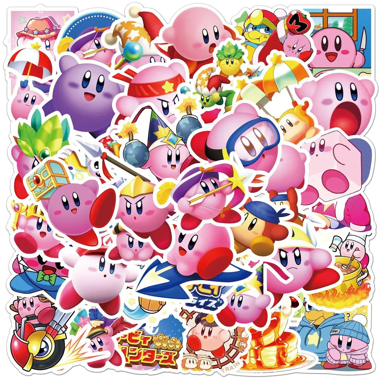 50/100/200 szt. Niepowtarzalne śliczne Kirby dziecięce graffiti wodoodporne naklejki