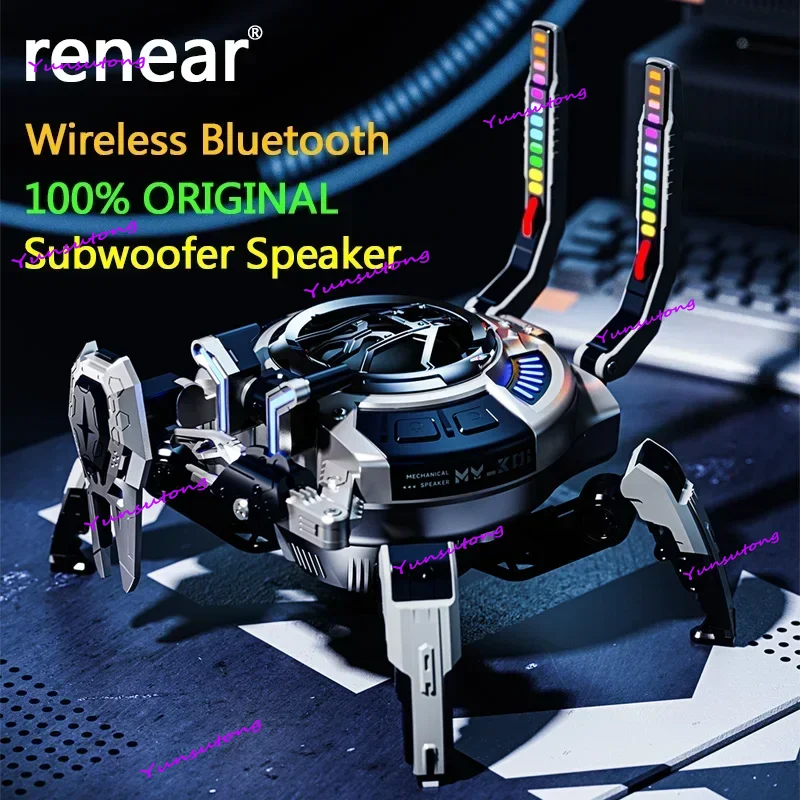 

Аккумулятор большой емкости 2500 мАч, беспроводной Bluetooth RGB-динамик, высококачественный звук, механический стиль, мультяшный дизайн, тяжелый бас