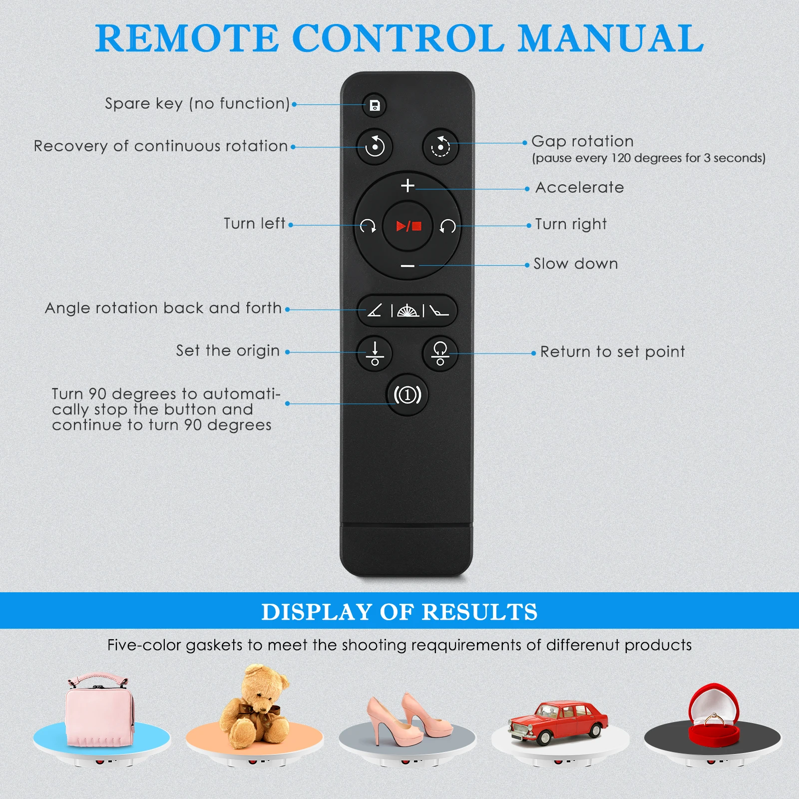 Imagem -06 - Fotografia Rotating Display Stand 360 Produto Elétrico Mesa Giratória para Vídeo 100kg de Carga 42cm