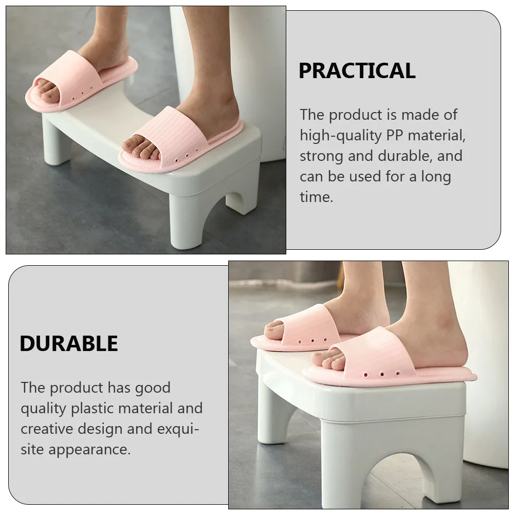 1Pcs Long-Lasting Thick PP Toilet Stool Bathroom Footstool Home Toilet Seat Step Stool for Kids Adults Potty Training Support