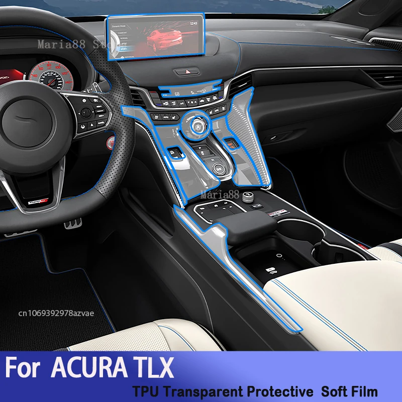 

For ACURA TLX 2021-2024 Car Interior Center Console Transparent TPU Protective Film Anti-scratch Repair Sticker