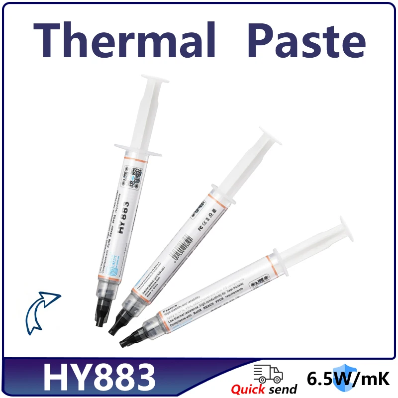 HY883 3g 6.5W/m-k Silicone Thermal Paste Heat Transfer Grease Heat Sink CPU GPU Chipset Notebook Computer Cooling  Syringes