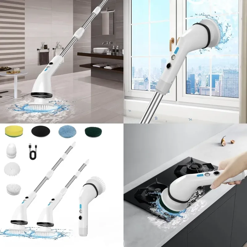 for  Waterproof Smart Electric Broom  Car and Bathroom Cleaning Adjustable Extension Rod Shower Cleaner