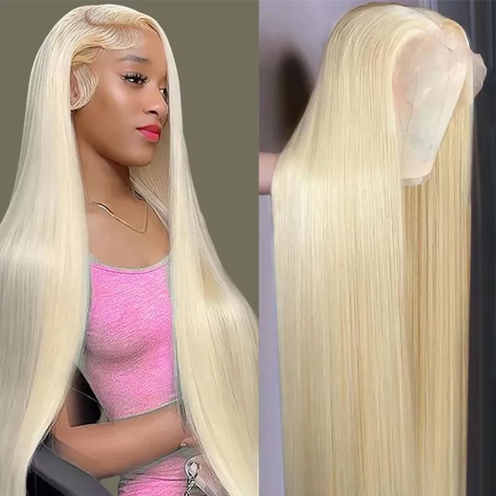 

613 Honey Blonde Straight 13x6 HD Transparent Lace Front Wig 40 46 Inch 200% Density 100% Human Hair Wig Brazilian Wig Remy Hair