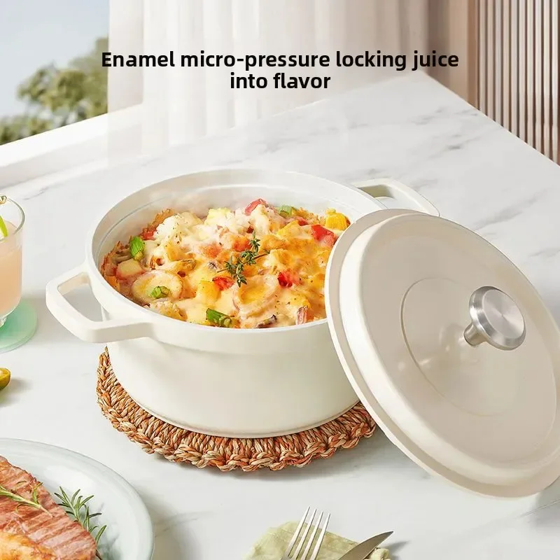 

Enameled Steel Braiser W/Lid Crock Pot Stockpot