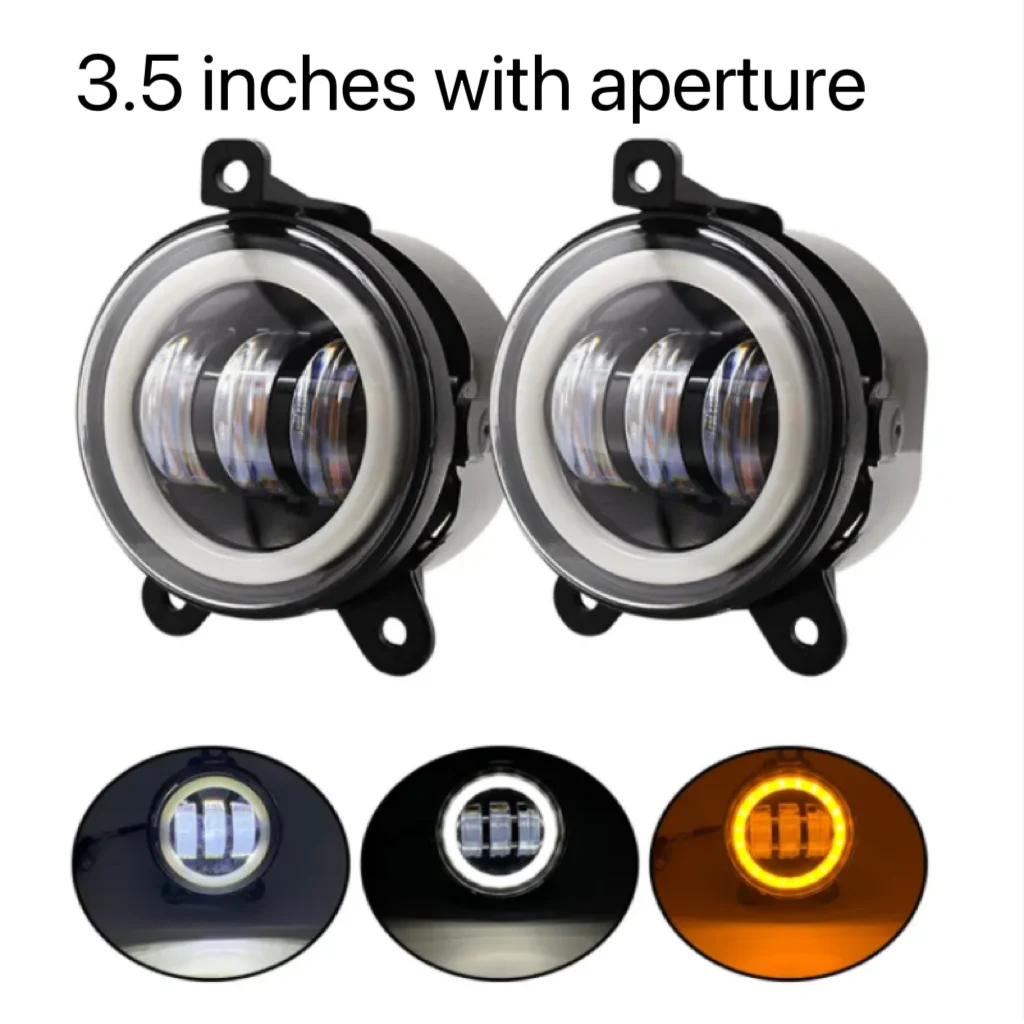 1 زوج 3.5 بوصة ثنائي اللون أضواء الضباب الأمامية أضواء الوفير 30 واط مناسبة للسيارات جيب رانجلر Suv المركبات على الطرق الوعرة #3