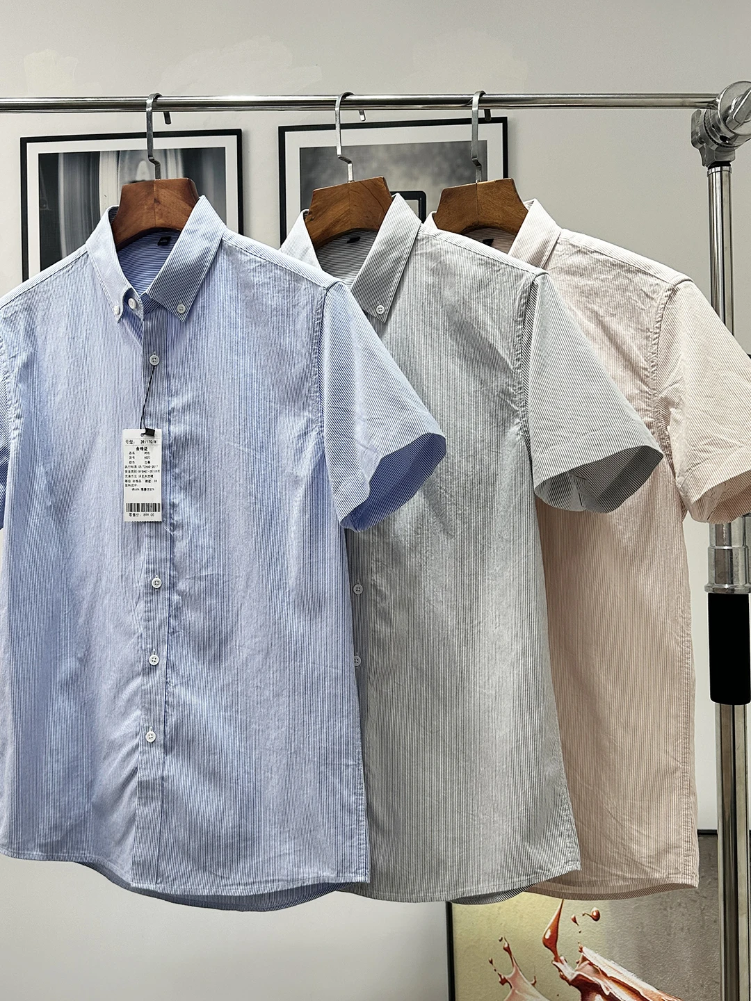 

Легкая дышащая хлопковая смесь льна, летняя мужская повседневная деловая одежда в полоску ort Sve, тонкая модель