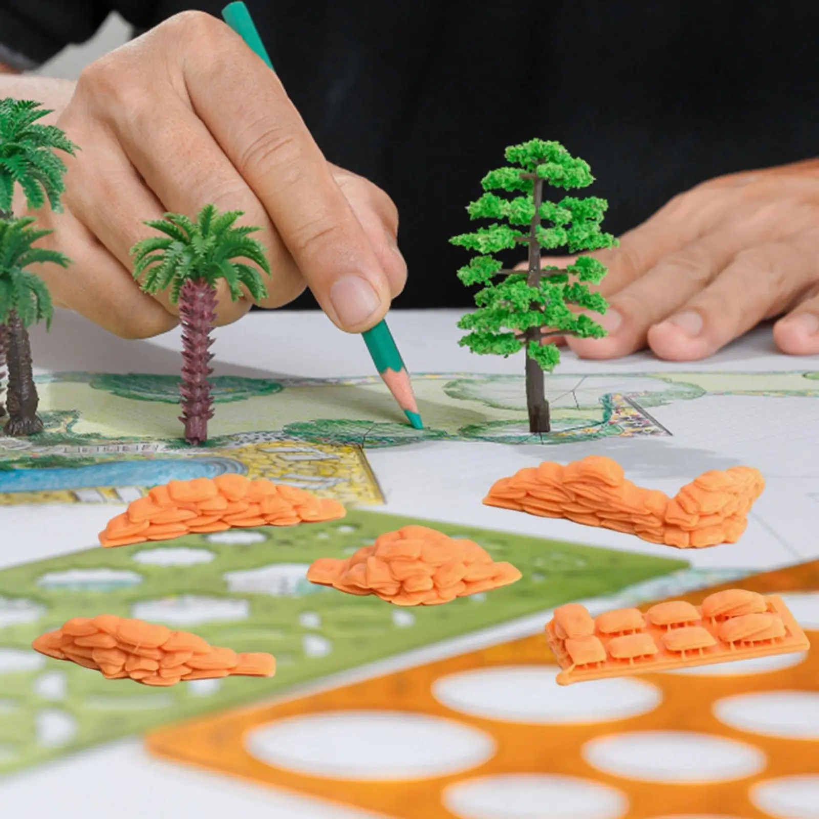 Zestaw worków z piaskiem 1/72 Model architektoniczny Żywica Symulacja Pociągi Model kolejowy Diorama Model budynku Materiały DIY