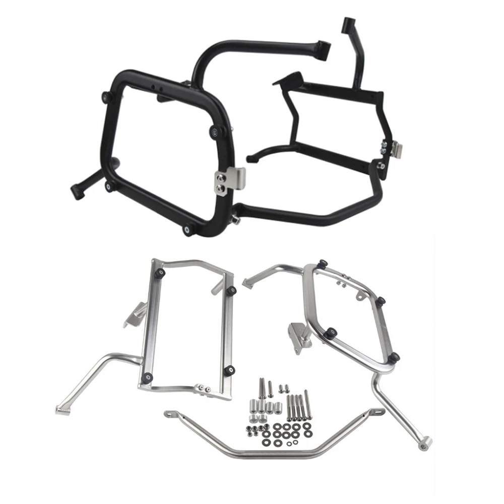 1 Set Motorcycle Luggage Box Rack Side Pannier Bracket for BMW G310GS MotorBike Side Box Frame Saddle Bag Supports Silver/Black