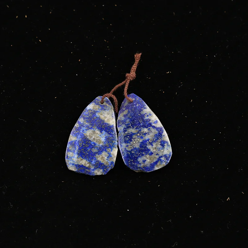 B&F Lapis Lazuli Earring Beads for Jewelry Making, Handmade Natural stones beads, Stones for jewelry Making Supplies