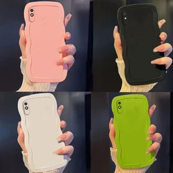 Redmi 9A 9AT 9i Candy Color Curly Wave Bumper Frame Soft TPU Case Cover Camera Protection Silicone Phone Capa Coque