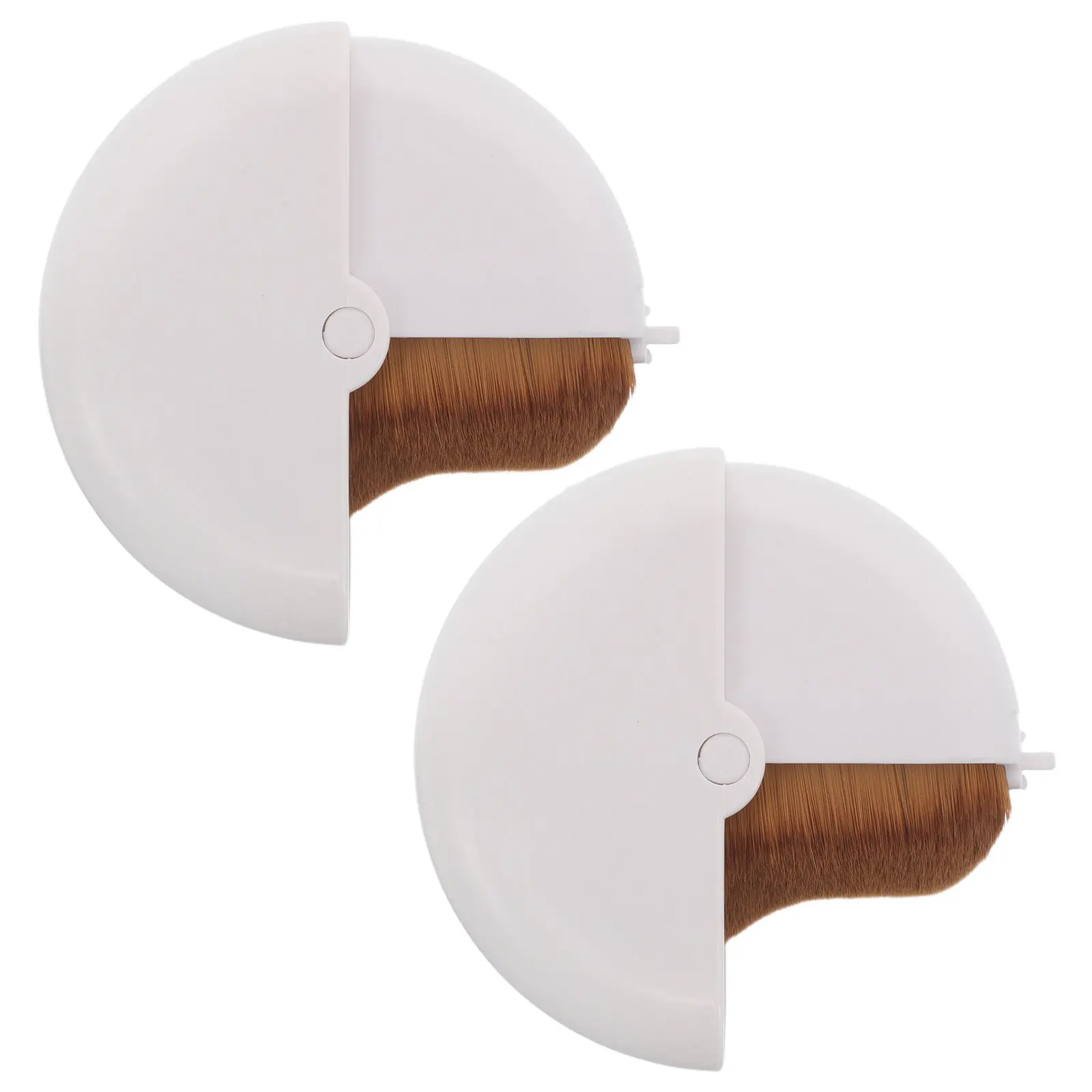 2Pcs Wave Shape Flat Top Foundation Brush for Liquid Cream Makeup Rotatable Cap Gentle Soft Bristles Full Coverage Smoothing