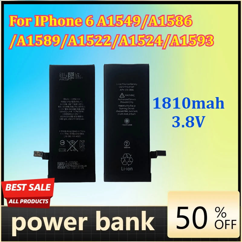 

1810mah 3.8V High Capacity Battery for IPhone 6 A1549/A1586/A1589/A1522/A1524/A1593 Battey