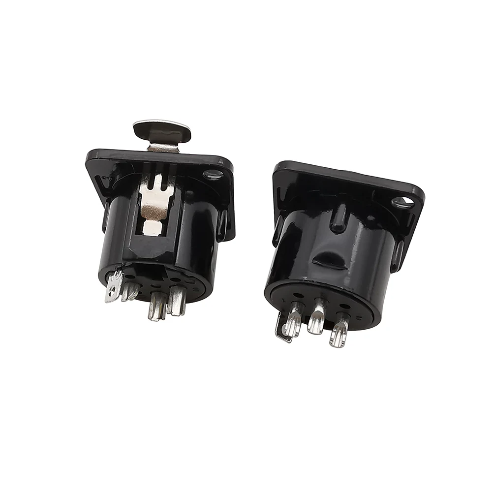 1/2/10Pcs XLR 3 Pin Male Female Panel Mount Chassis Socket Audio Microphone Plug Jack Connector Black