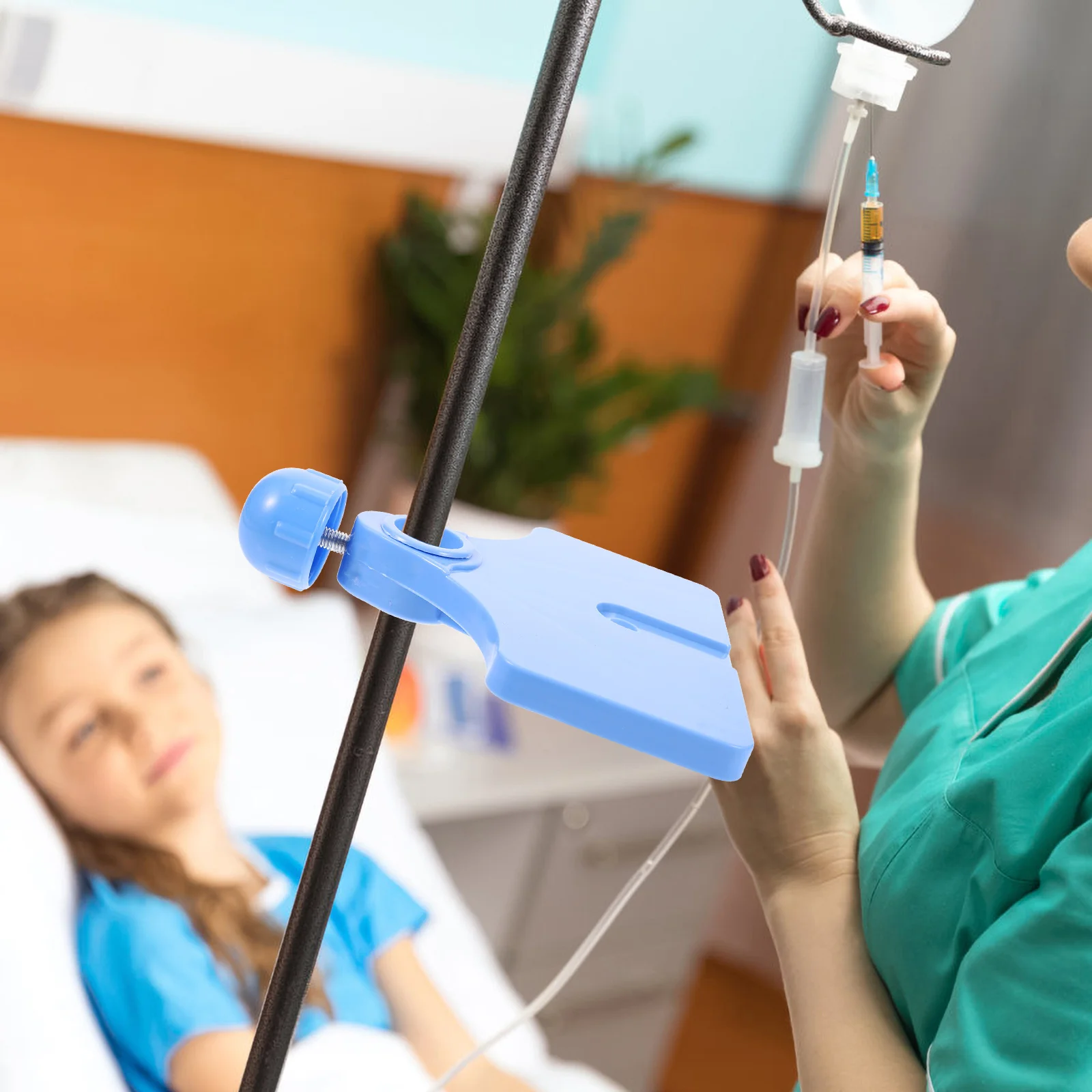 

Drip Stand Storage Tray Plastic Infusion Support Plate Organized Convenient Holder for Hospital Iv Stand Supplies Detachable