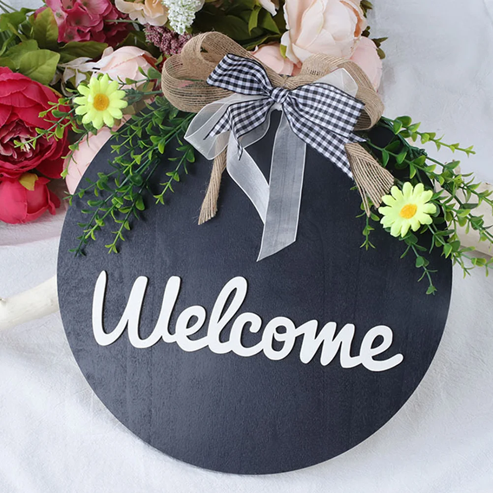 

2Pcs Welcome Wood Door Sign DIY Blank Wooden Pendant for Home Festival Party Decoration Hanging Door Sign Adornment