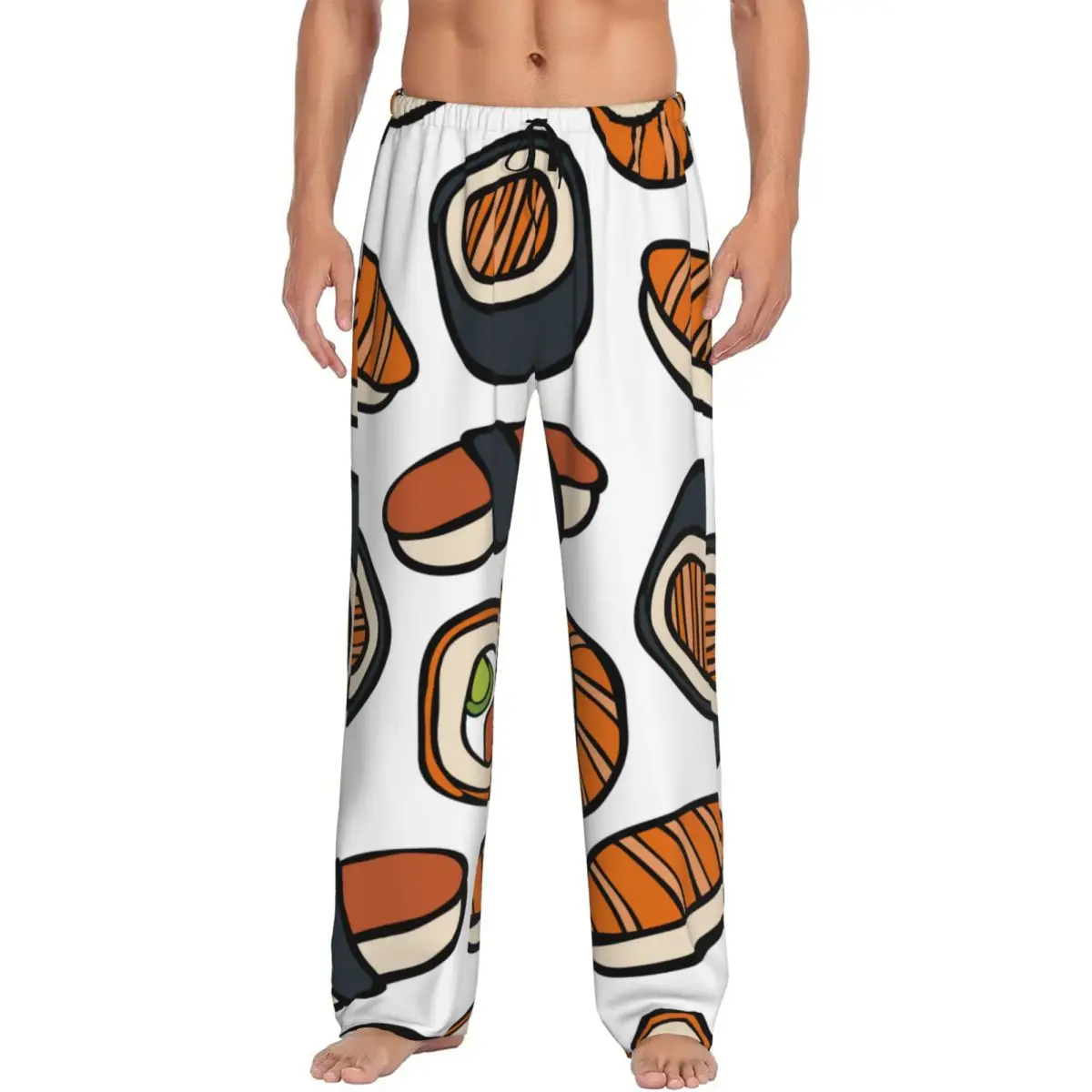 Mens Pajamas Pyjamas Pants Cute Japanese Sushi And Rolls Lounge Pants Sleep Bottoms