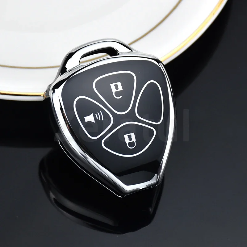 For Toyota Auris HiLux Corolla Fortuner Prado Verso Camry Reiz Yaris Vitz Vios Rav4 Ractis TPU Car Key Case Cover 2/3/4 Buttons