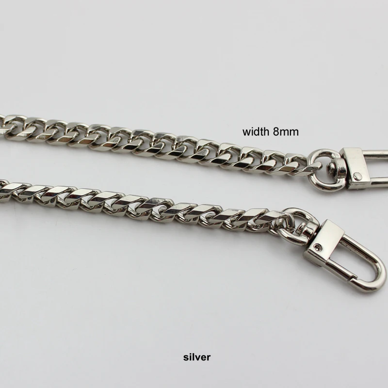 1 piece,8mm wide 110-130cm High Thick Chain metal strap has hook for repair bag handbag chain removable long chain replace