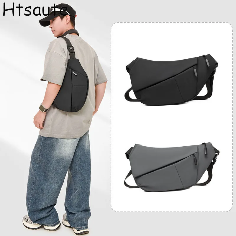 

PU Leather Men's Chest Packs Convertible Outdoor/Daily Messenger Bag Traveling Single Shoulder Strap Waterproof Design bolasa